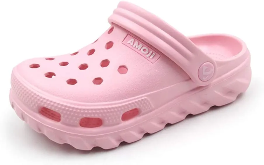 Amoji Kids Garden Clogs Boy Girl Gardening Shoes Youth with Charms for Toddler Little/Big Kid