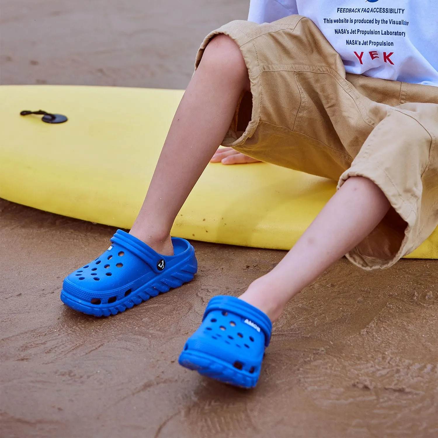 Amoji Kids Garden Clogs Boy Girl Gardening Shoes Youth with Charms for Toddler Little/Big Kid