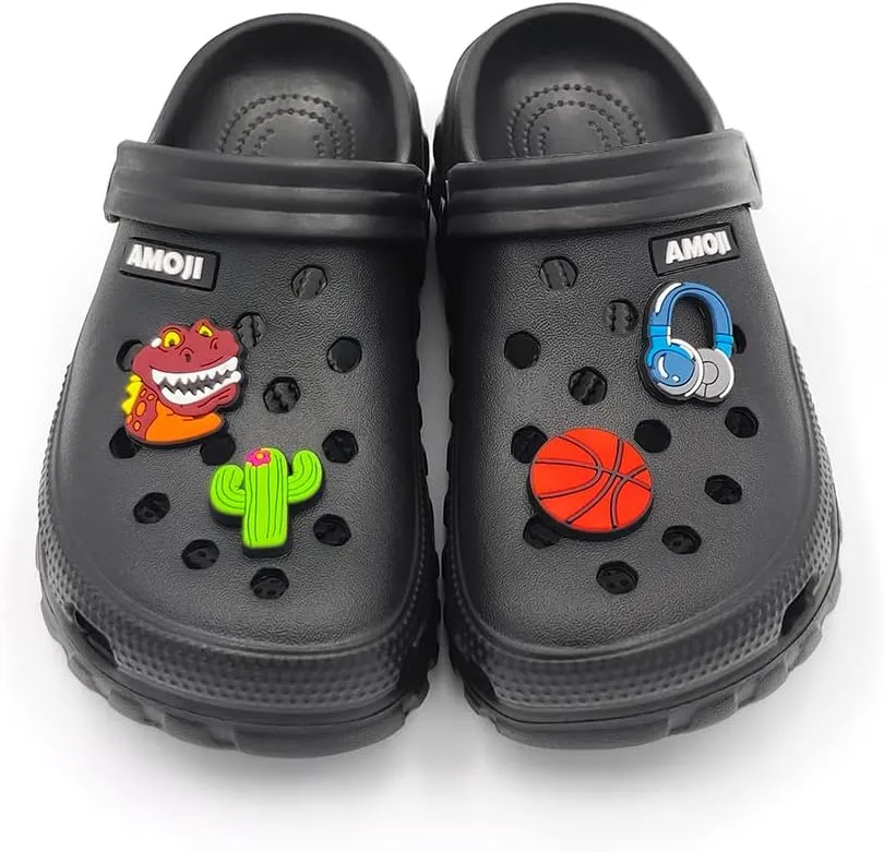 Amoji Kids Garden Clogs Boy Girl Gardening Shoes Youth with Charms for Toddler Little/Big Kid