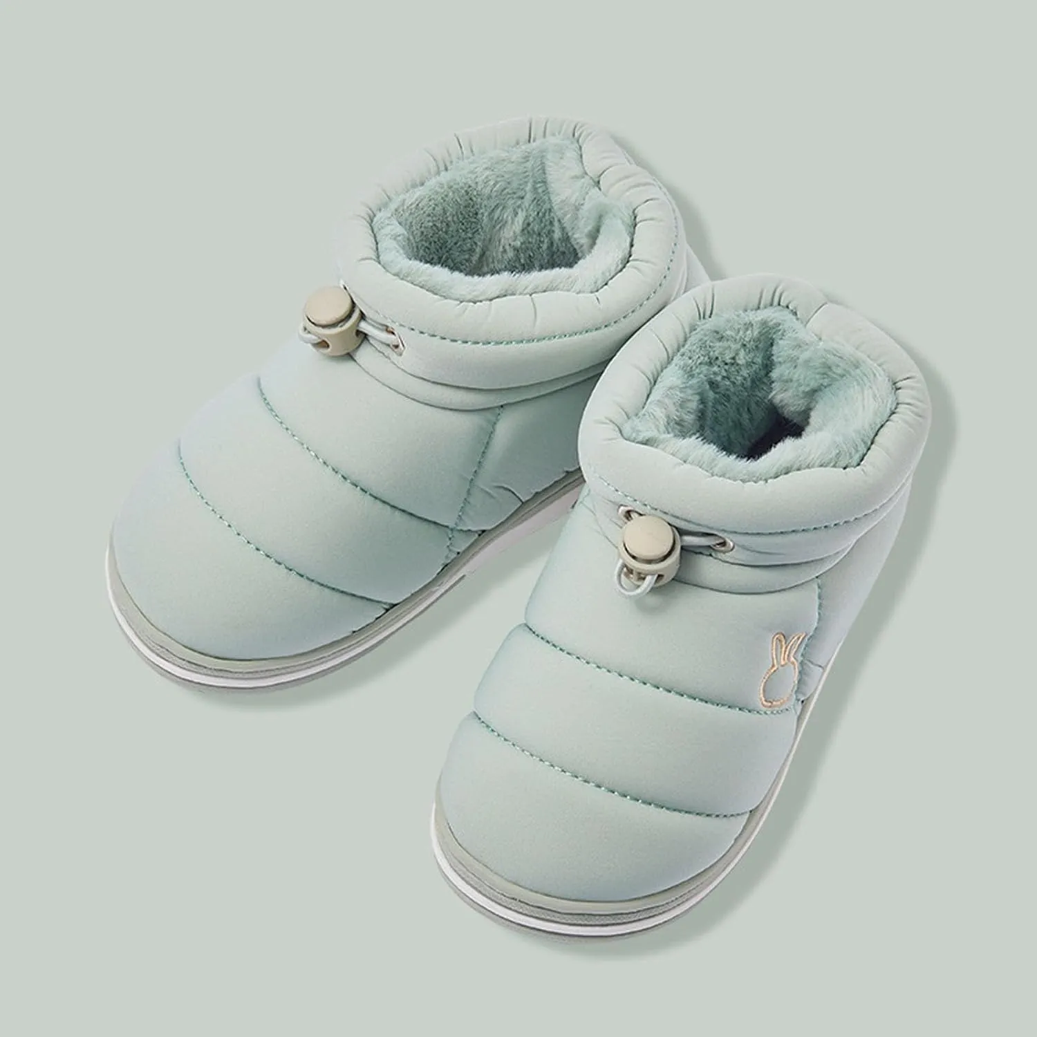 Baby Boys Girls Warm House Boots Kids Slippers Toddler Fuzzy Non Slip Round Toe Solid Ankle Boots Fashion Shoes