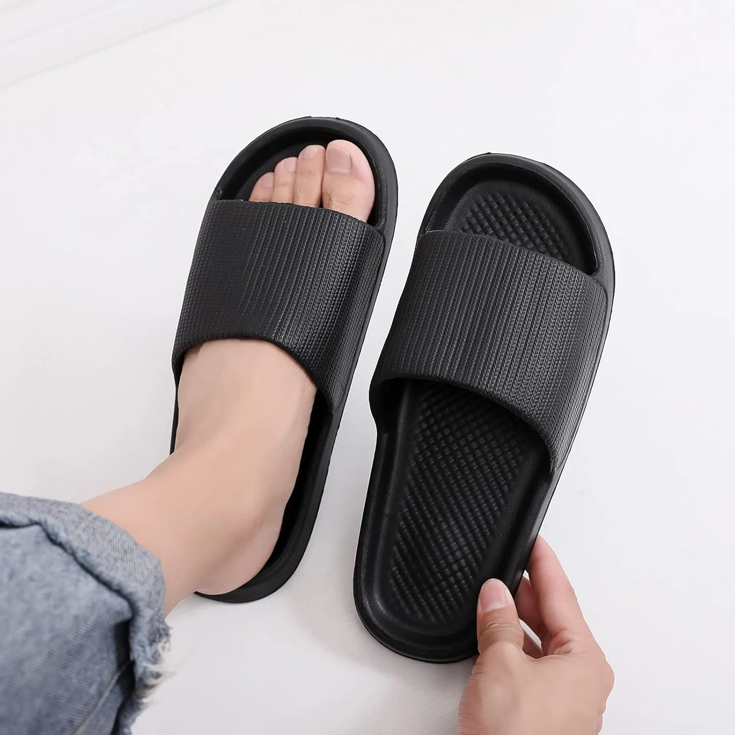 Bathroom Slippers Men Womens Slides Mens Slippers Shower Shoes Women Pool Travel Drainage Hole