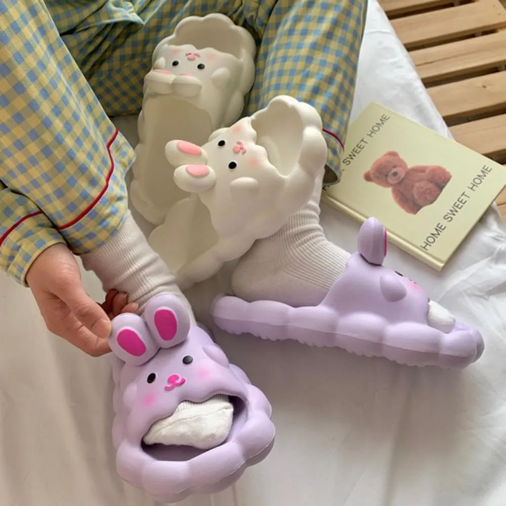 Bunny Slippers Bathroom Slippers Girl Summer Cartoon Cute Rabbit Home Non-slip Slippers