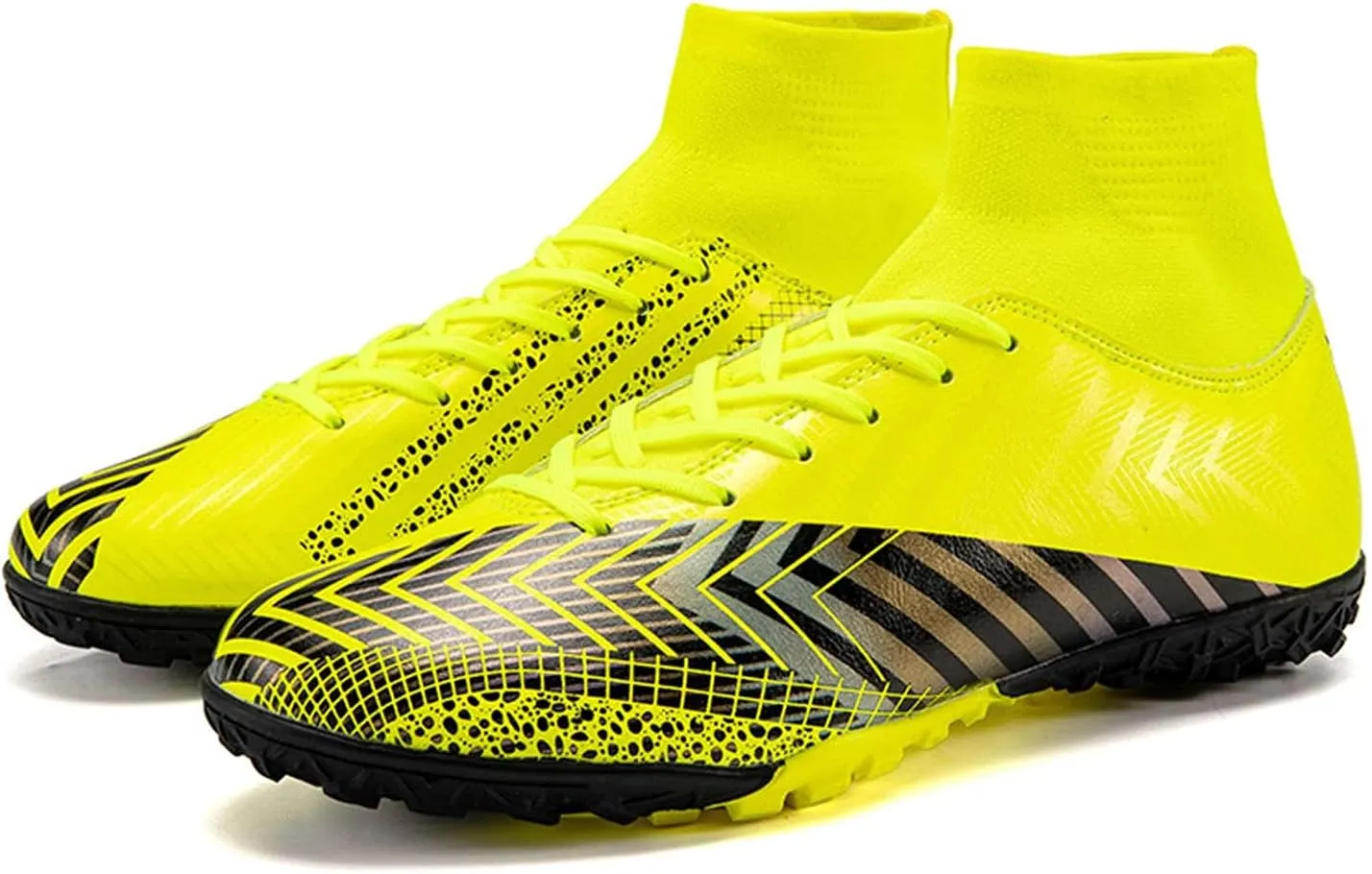 CERYTHRINA Mens Turf Soccer Cleats Athletic Firm Ground High-Top Football Soccer Shoe for Big Kids