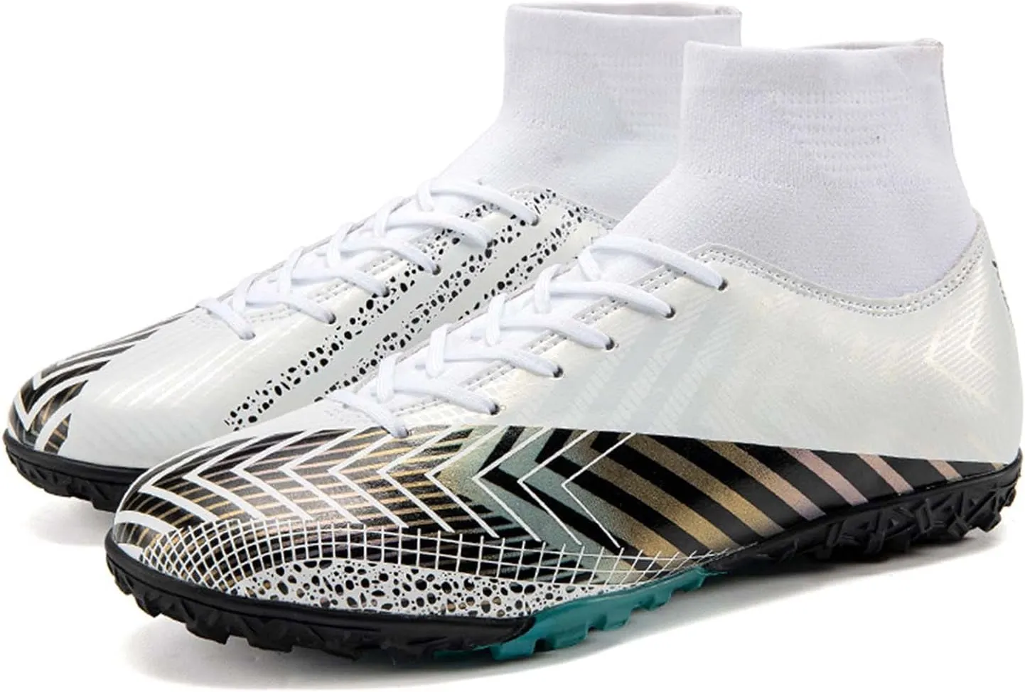 CERYTHRINA Mens Turf Soccer Cleats Athletic Firm Ground High-Top Football Soccer Shoe for Big Kids