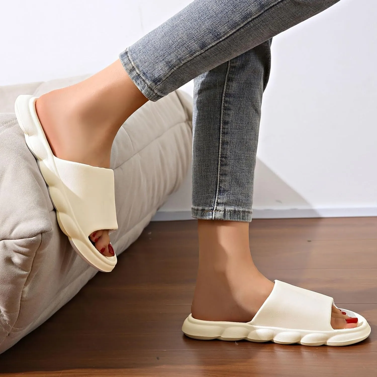 Cloud Slides Womens Shower Shoes Mens Pillow Slippers Bathroom Slipper Soft Sole Open Toe Quick Drying