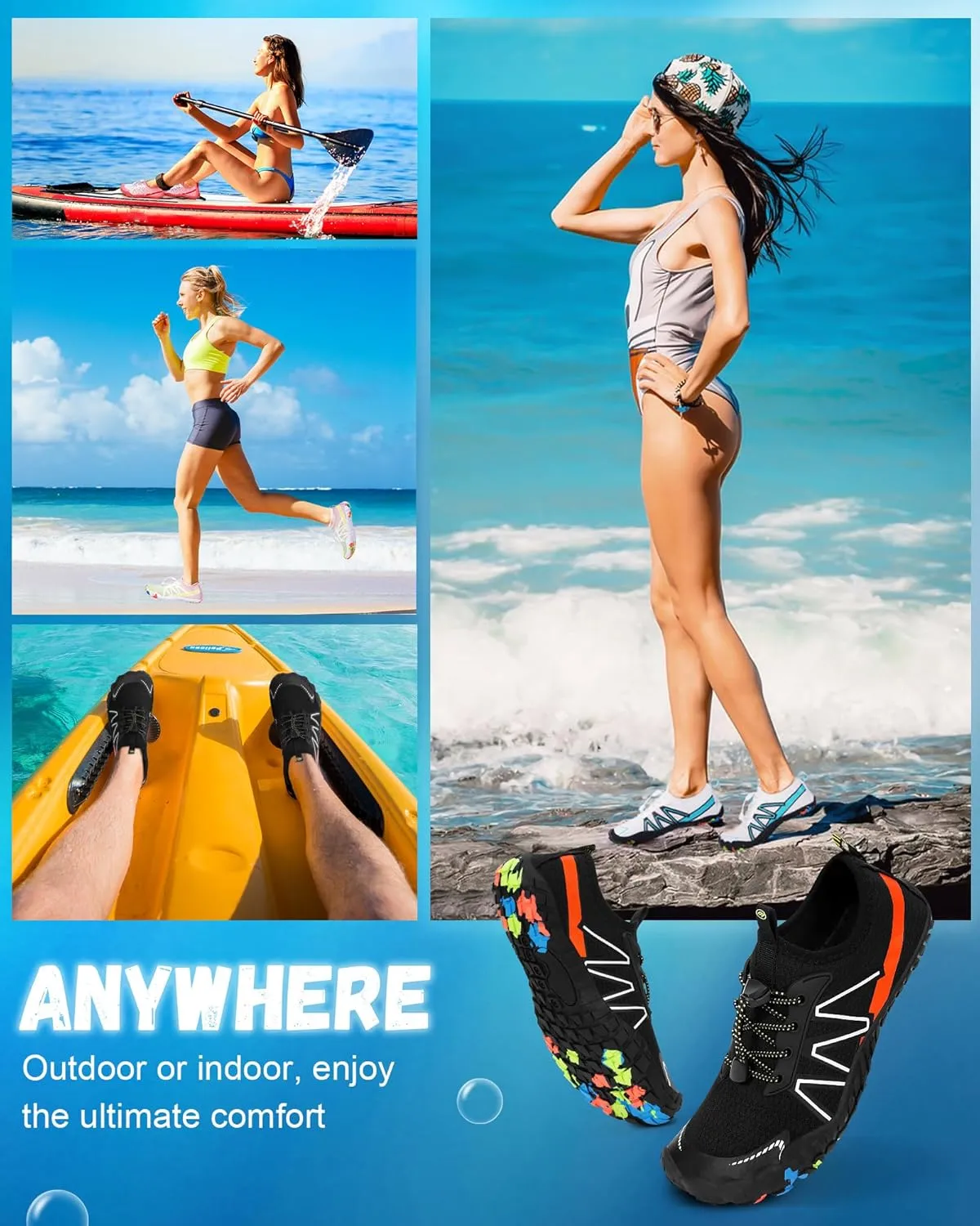 Hike Barefoot Shoes Women Men,Wide Toe Water Shoes 2025 New Breathable Grounded Footwear Non-Slip Fashion Hiking Shoe for Walking Swim Pool Beach Outdoor Water Sports