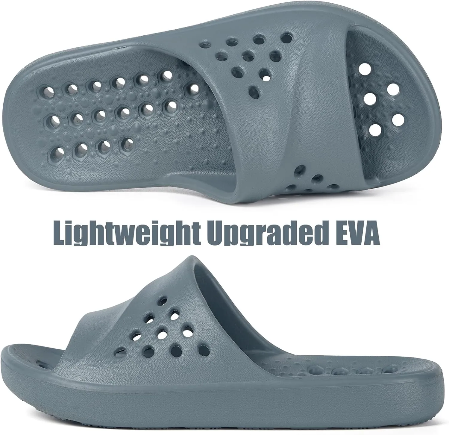 KVbabby Shower Shoes for Kids Massage Pool Slides with Arch Support Quick Drying Boys Girls Beach Sandals Non Slip Summer Bathroom Indoor House Slippers with Drain Holes