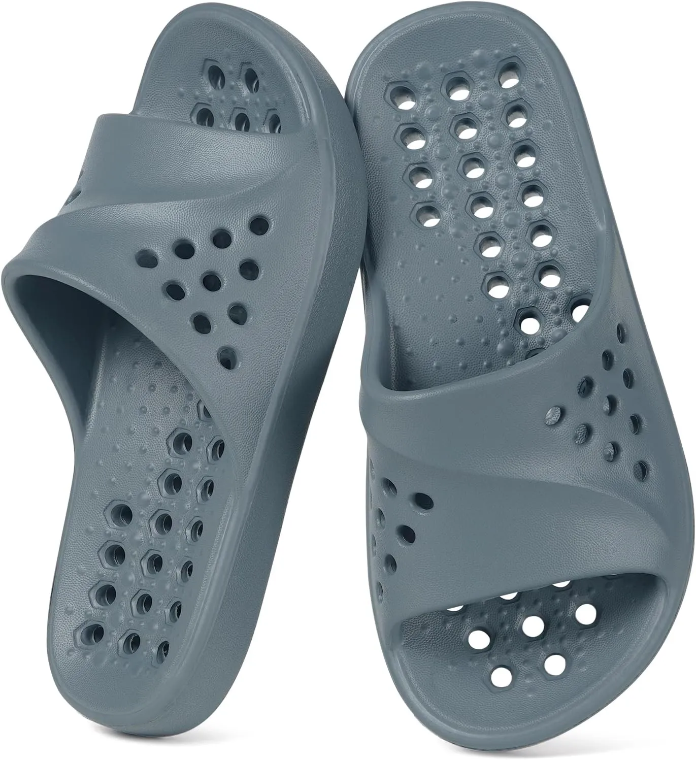 KVbabby Shower Shoes for Kids Massage Pool Slides with Arch Support Quick Drying Boys Girls Beach Sandals Non Slip Summer Bathroom Indoor House Slippers with Drain Holes