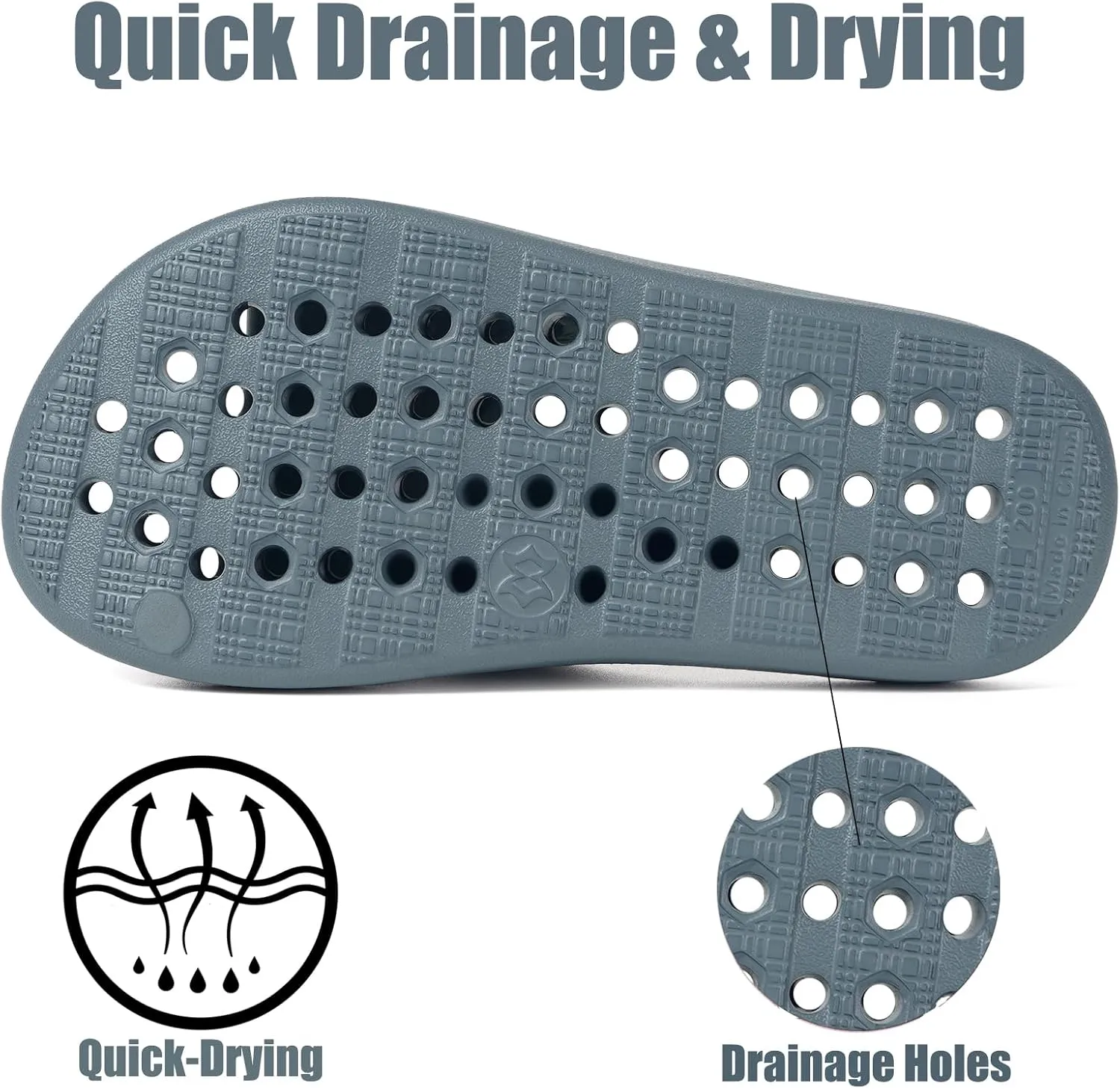 KVbabby Shower Shoes for Kids Massage Pool Slides with Arch Support Quick Drying Boys Girls Beach Sandals Non Slip Summer Bathroom Indoor House Slippers with Drain Holes