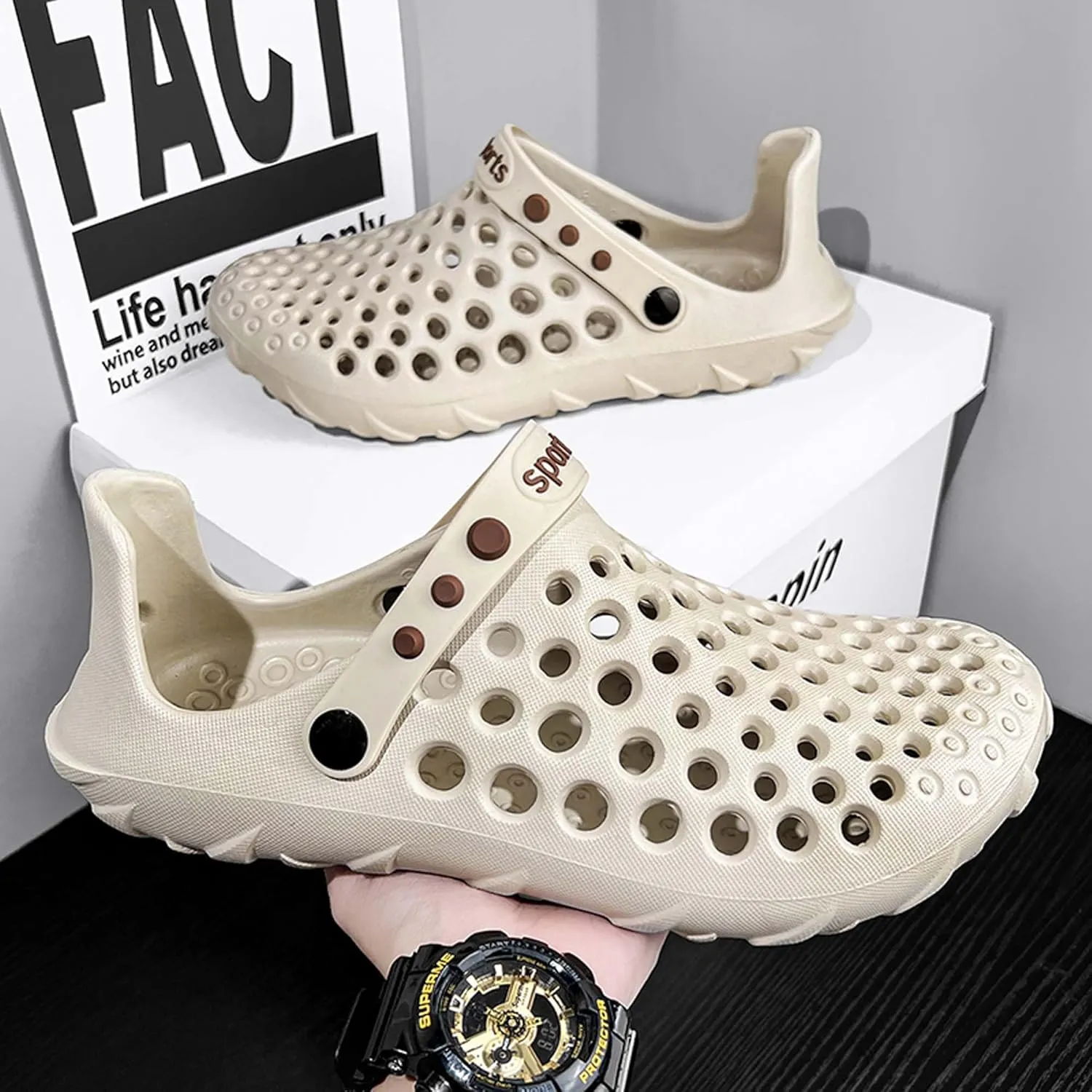 Large Baotou Cave Shoes, Cool Slippers, Quick Drying Outdoor Water Shoes