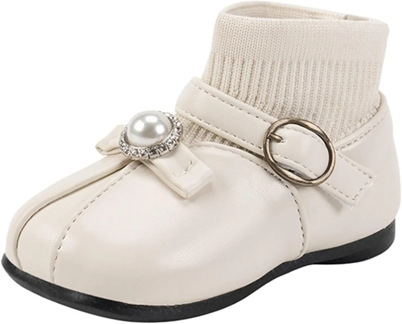 Lightweight Toddler Girls Low Heel Dress Shoes PU Leather Casual Pary Wedding Socks Ankle Boots Rain Boots for Toddler