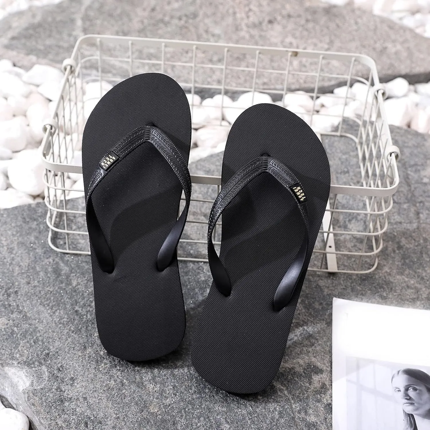 Men Shoes Flat Herringbone Slippers Fashion Casual Beach Casual Sandals Flip Flops Men 4d Foam