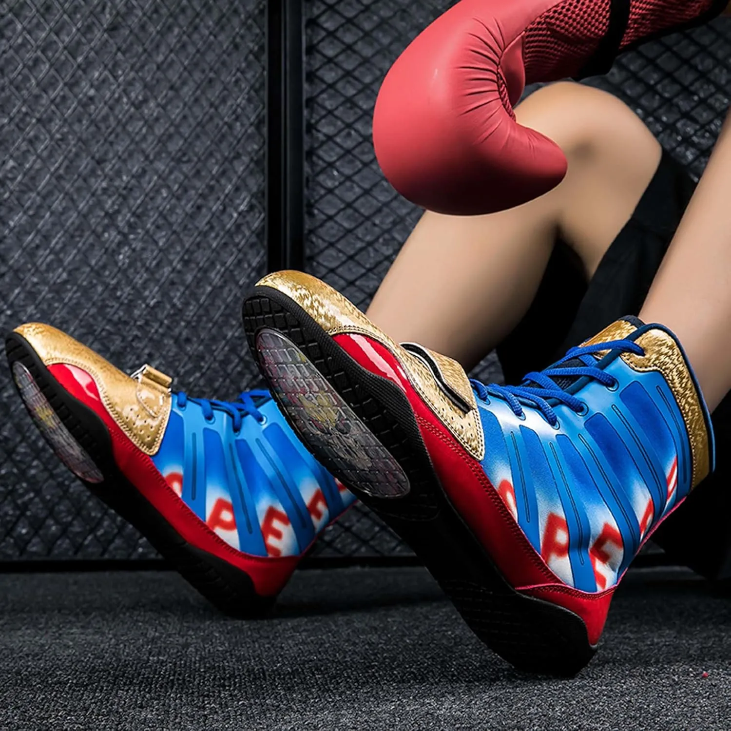 Men's and Women's High Traction Wrestling Shoes for Men,Durable Shoes for Wrestling, Boxing, Weightlifting & Bodybuilding -Combat Sports Footwear, Lightweight Gym Shoes