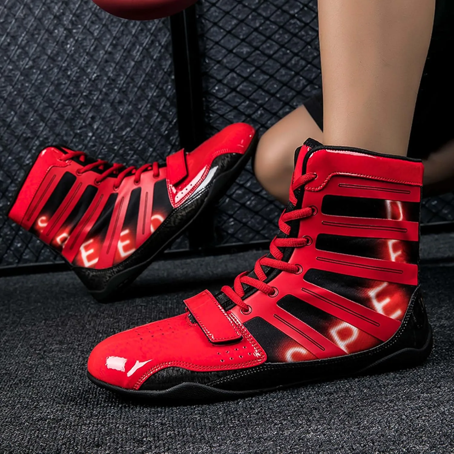 Men's and Women's High Traction Wrestling Shoes for Men,Durable Shoes for Wrestling, Boxing, Weightlifting & Bodybuilding -Combat Sports Footwear, Lightweight Gym Shoes