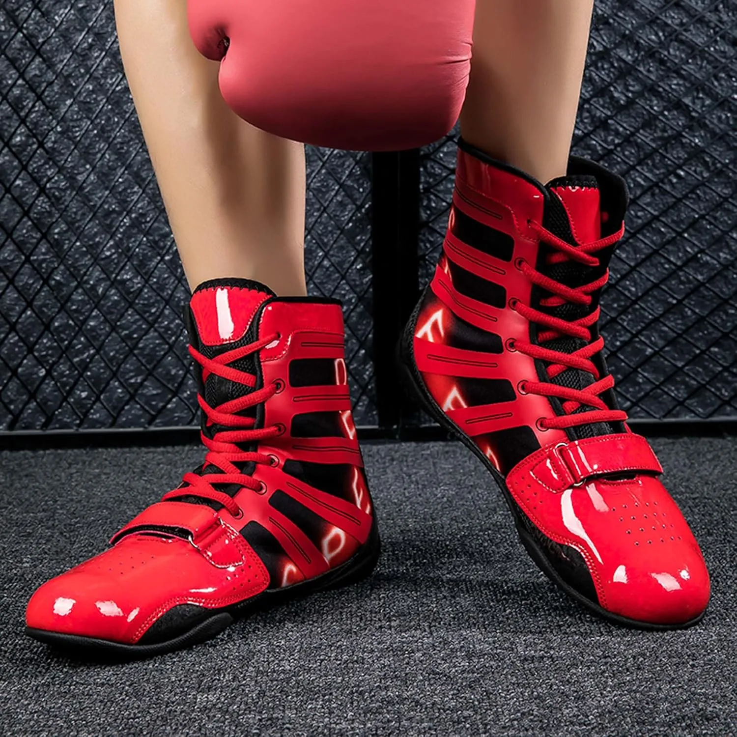 Men's and Women's High Traction Wrestling Shoes for Men,Durable Shoes for Wrestling, Boxing, Weightlifting & Bodybuilding -Combat Sports Footwear, Lightweight Gym Shoes