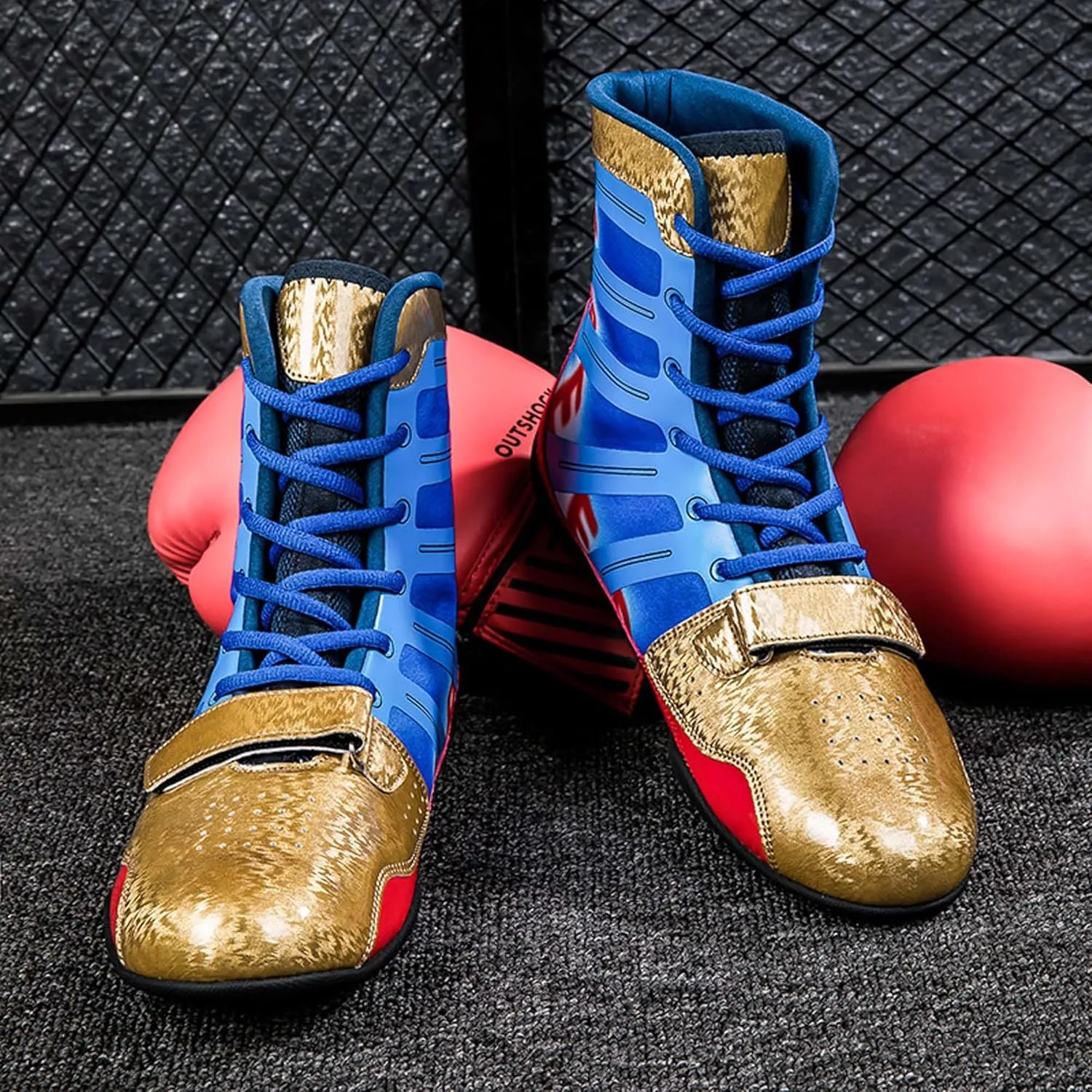 Men's and Women's High Traction Wrestling Shoes for Men,Durable Shoes for Wrestling, Boxing, Weightlifting & Bodybuilding -Combat Sports Footwear, Lightweight Gym Shoes