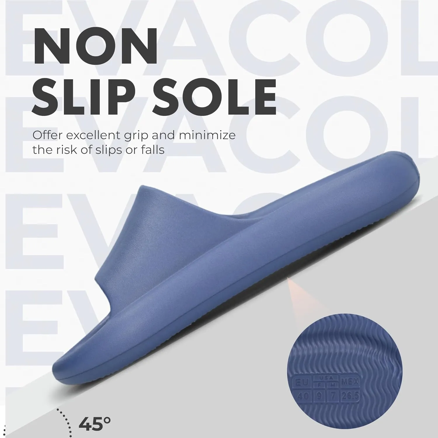 Mens Pillow Slippers - Ultra-Soft Shower Shoes, Anti-Slip Bathroom Sandals, Quick-Drying Easy to Clean Slides for Indoor & Outdoor Use, Bathroom, Bedroom, or Pool.