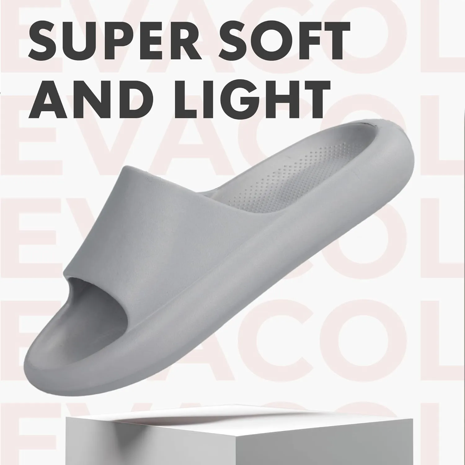 Mens Pillow Slippers - Ultra-Soft Shower Shoes, Anti-Slip Bathroom Sandals, Quick-Drying Easy to Clean Slides for Indoor & Outdoor Use, Bathroom, Bedroom, or Pool.