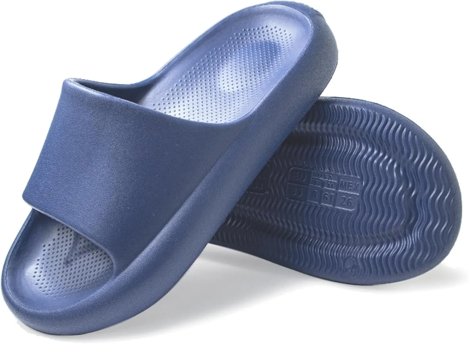 Mens Pillow Slippers - Ultra-Soft Shower Shoes, Anti-Slip Bathroom Sandals, Quick-Drying Easy to Clean Slides for Indoor & Outdoor Use, Bathroom, Bedroom, or Pool.