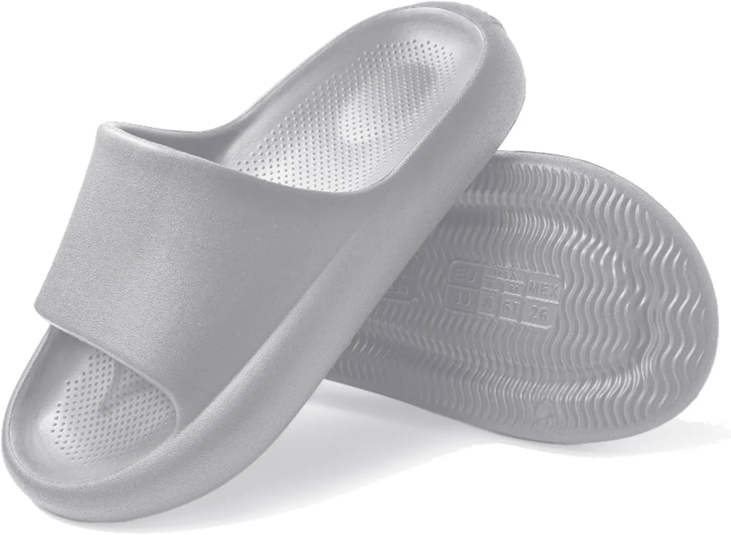 Mens Pillow Slippers - Ultra-Soft Shower Shoes, Anti-Slip Bathroom Sandals, Quick-Drying Easy to Clean Slides for Indoor & Outdoor Use, Bathroom, Bedroom, or Pool.