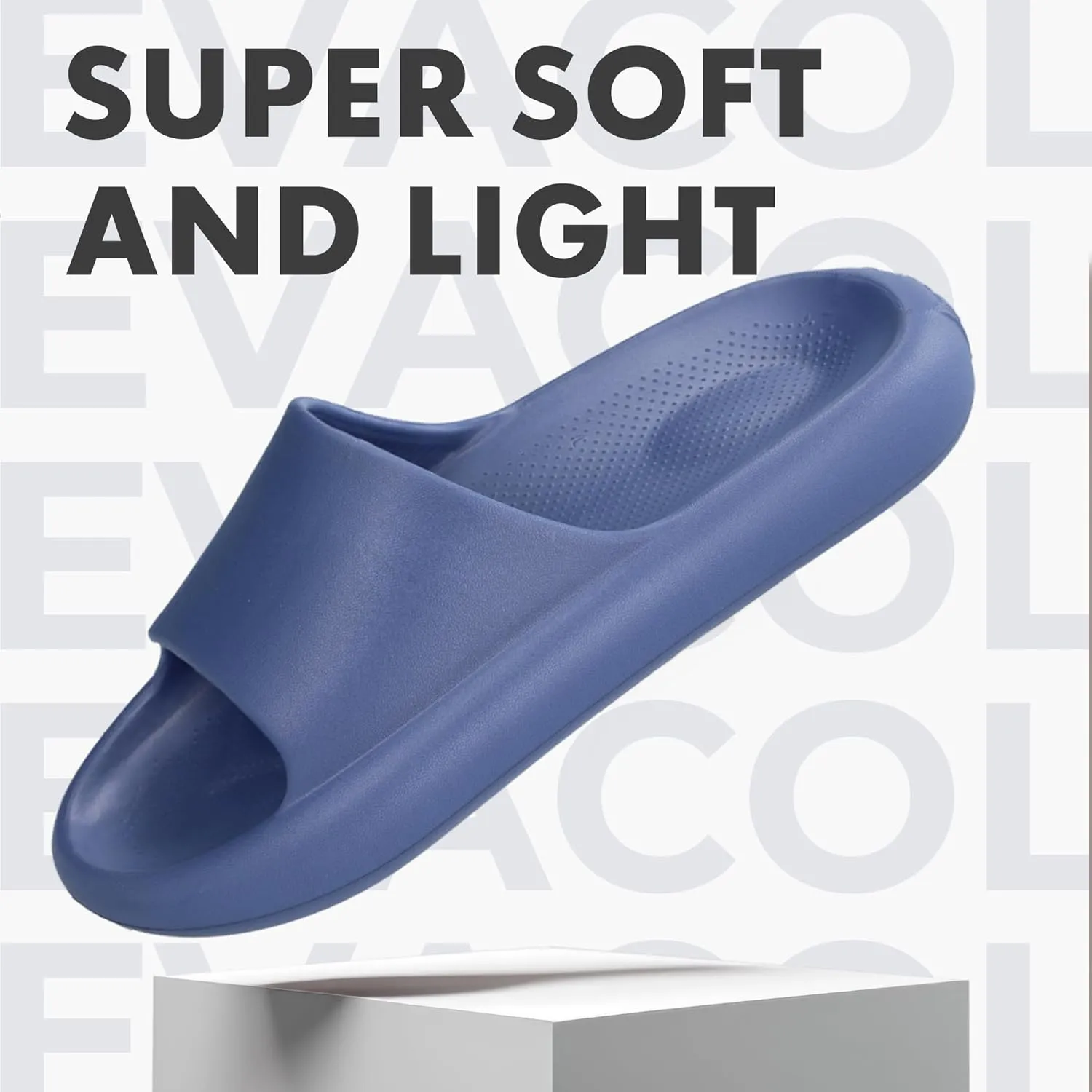 Mens Pillow Slippers - Ultra-Soft Shower Shoes, Anti-Slip Bathroom Sandals, Quick-Drying Easy to Clean Slides for Indoor & Outdoor Use, Bathroom, Bedroom, or Pool.
