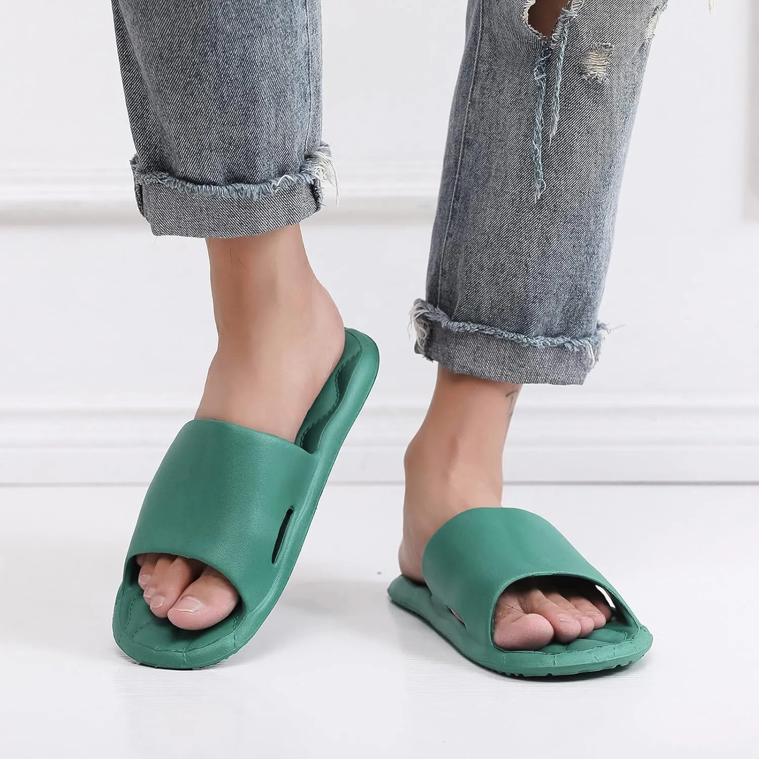 Mens Slides Womens Slides Cloud Slippers for Men Shower Shoes Women House Ultimate Comfort Bathroom Slippers
