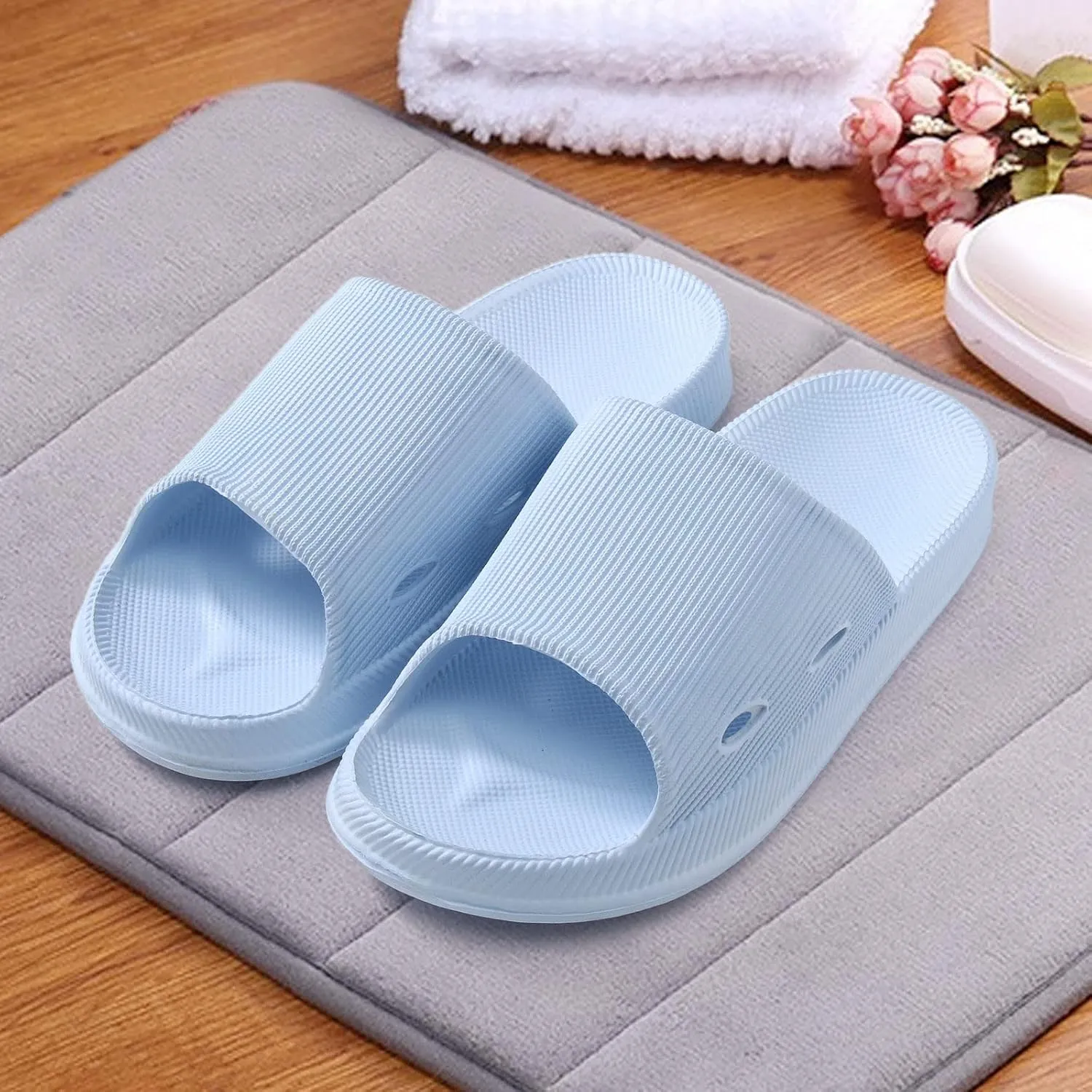 Mens Slippers Slides for Women Bathroom Slippers Men Womens Slides Dorms Travel Ultra Comfort