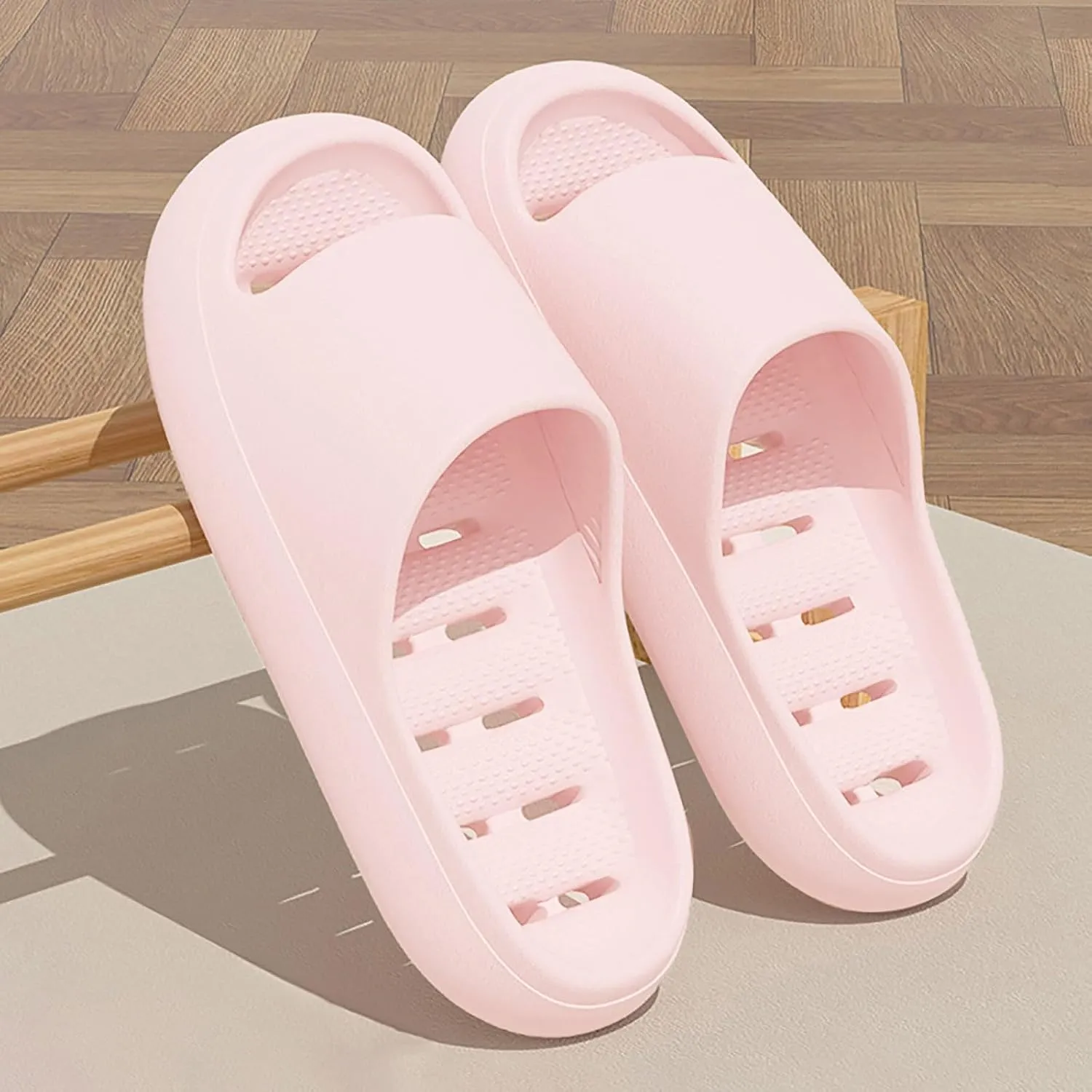 Mens Slippers Womens Slides Bathroom Slippers Men Slides for Women Pool Public Drainage Hole