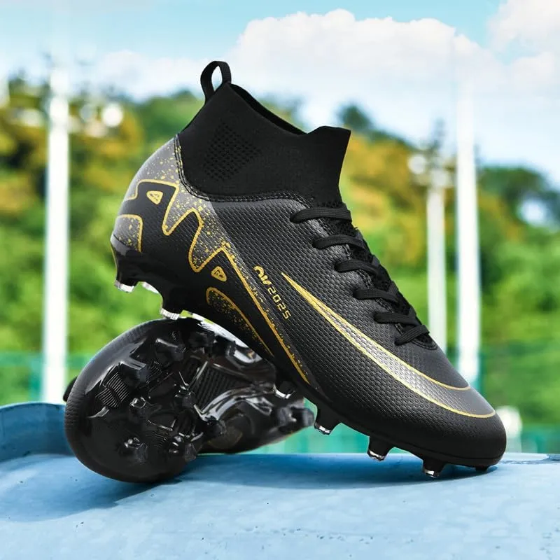 Men??s Soccer Shoes Cleats Football Boots Professional Training Outdoor Indoor Sneaker High-Top Spike Breathable Athletic