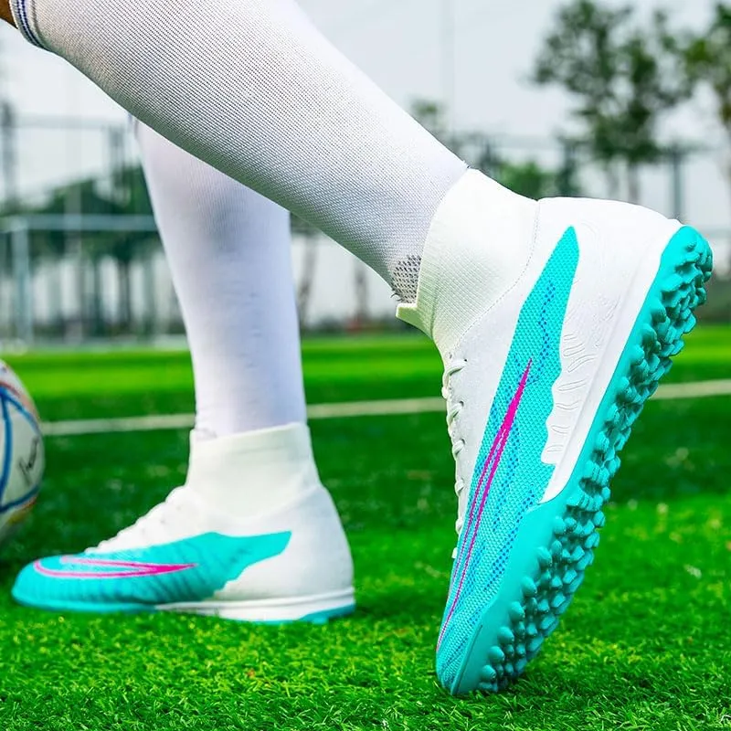 Men??s Soccer Shoes Cleats Football Boots Professional Training Outdoor Indoor Sneaker High-Top Spike Breathable Athletic