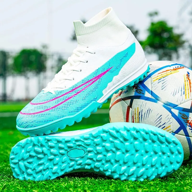Men??s Soccer Shoes Cleats Football Boots Professional Training Outdoor Indoor Sneaker High-Top Spike Breathable Athletic