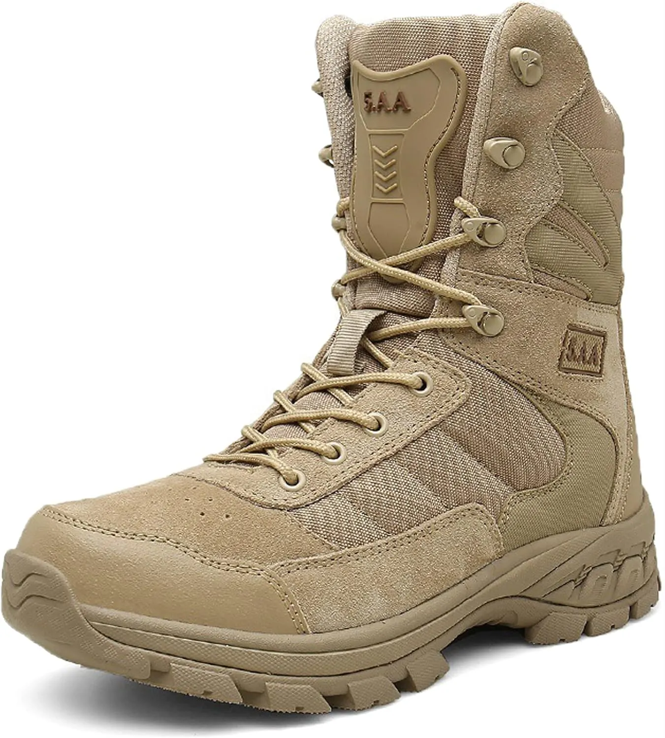 Mens Waterproof Hiking Boots Lightweight Camping Boots Military Tactical Boots Work Boot Sand-EU43/US9