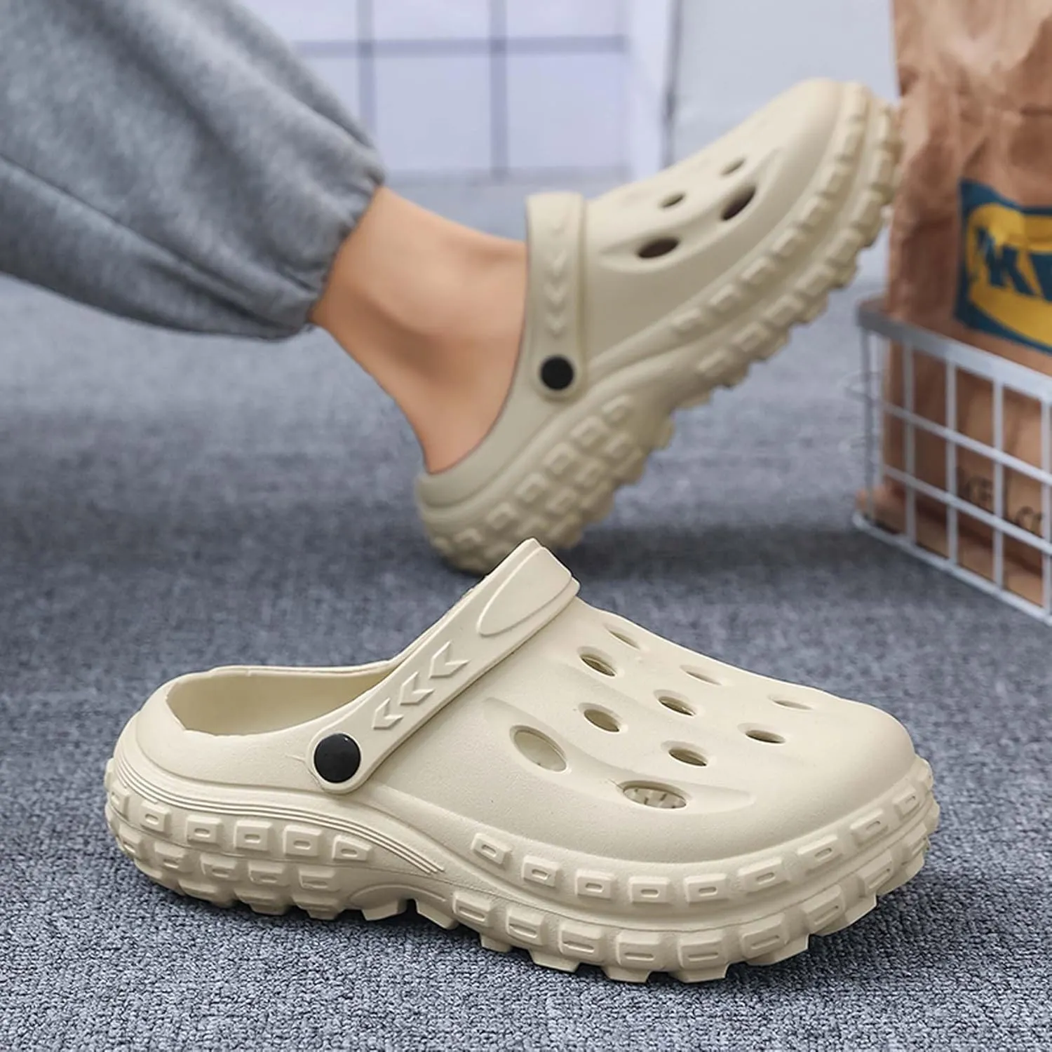 Men's Women's Garden Shoes Summer Lightweight Arch Support Sandals Outdoor Anti-slip Quick-drying Beach Sandals Slippers Indoor Casual Shower Clogs Slippers