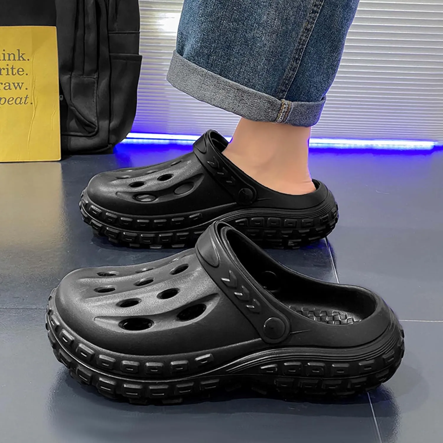 Men's Women's Garden Shoes Summer Lightweight Arch Support Sandals Outdoor Anti-slip Quick-drying Beach Sandals Slippers Indoor Casual Shower Clogs Slippers