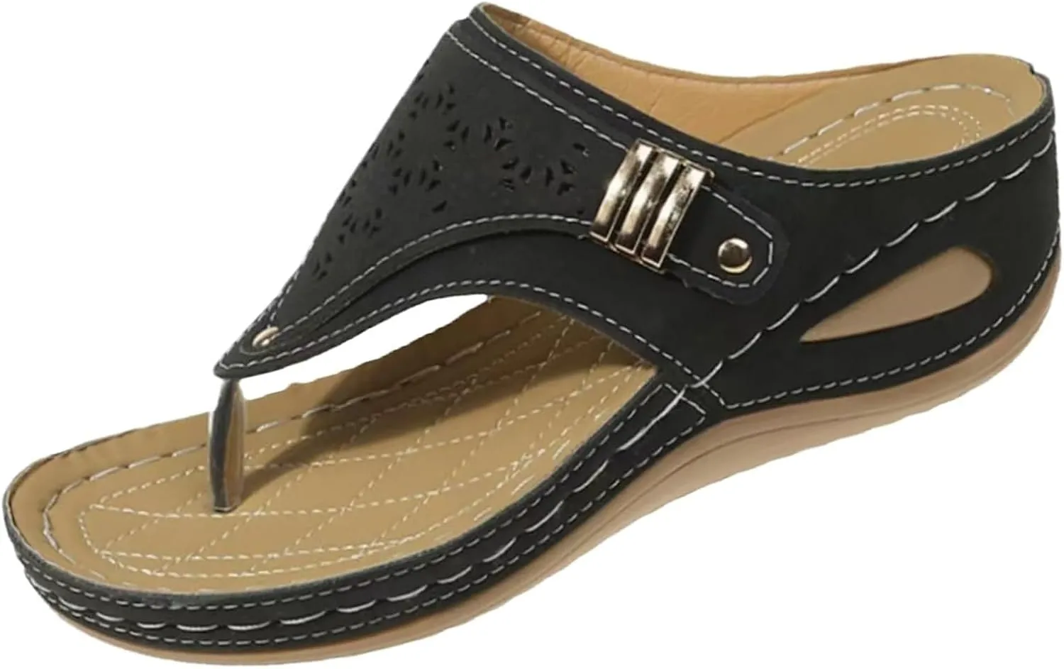 Orthopedic Sandals for Women Summer Dressy Comfortable Arch Support Wedge Open Toe Platform with Silppers on Beach Dress Shoes Vacation Slippers Casual 2025 Non Slip Flip Flops Flat