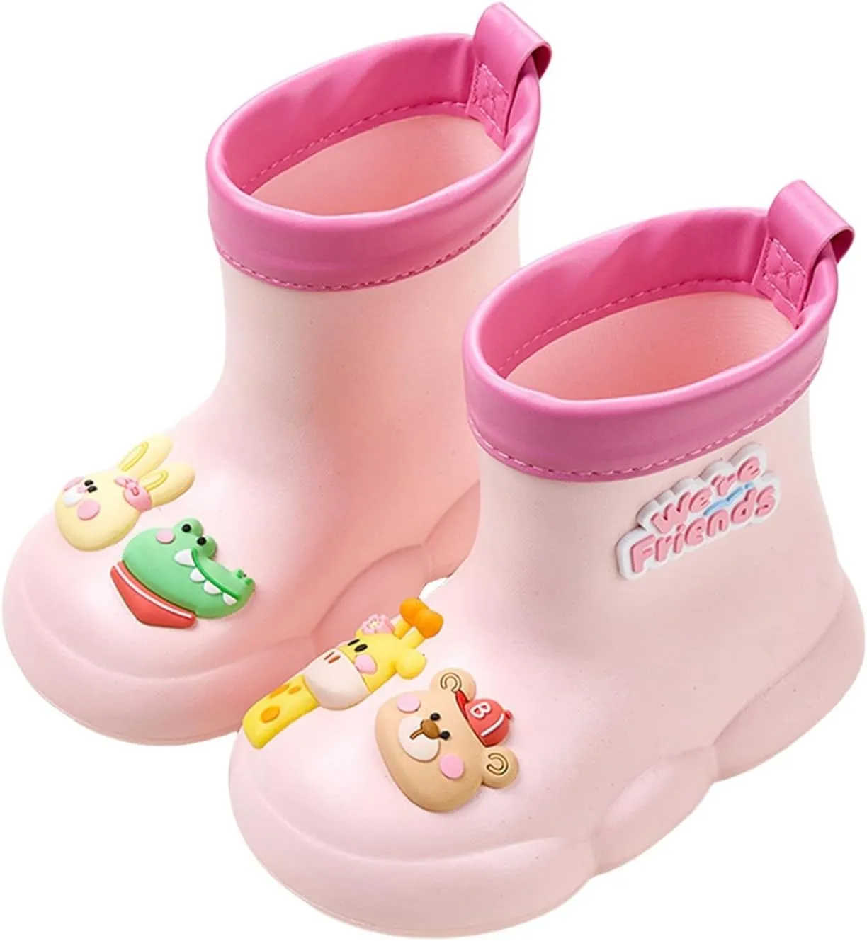 Roller Rain Boots For Toddler Baby Girls ??artoon Bear ??aterproof Booties Mid Length Non Slip Spring Fashion Shoes Cute