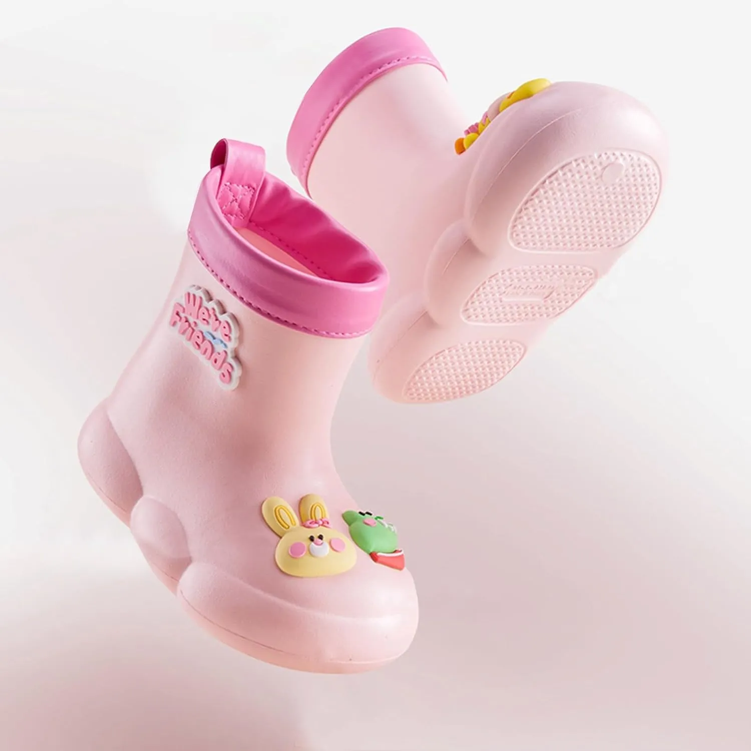 Roller Rain Boots For Toddler Baby Girls ??artoon Bear ??aterproof Booties Mid Length Non Slip Spring Fashion Shoes Cute