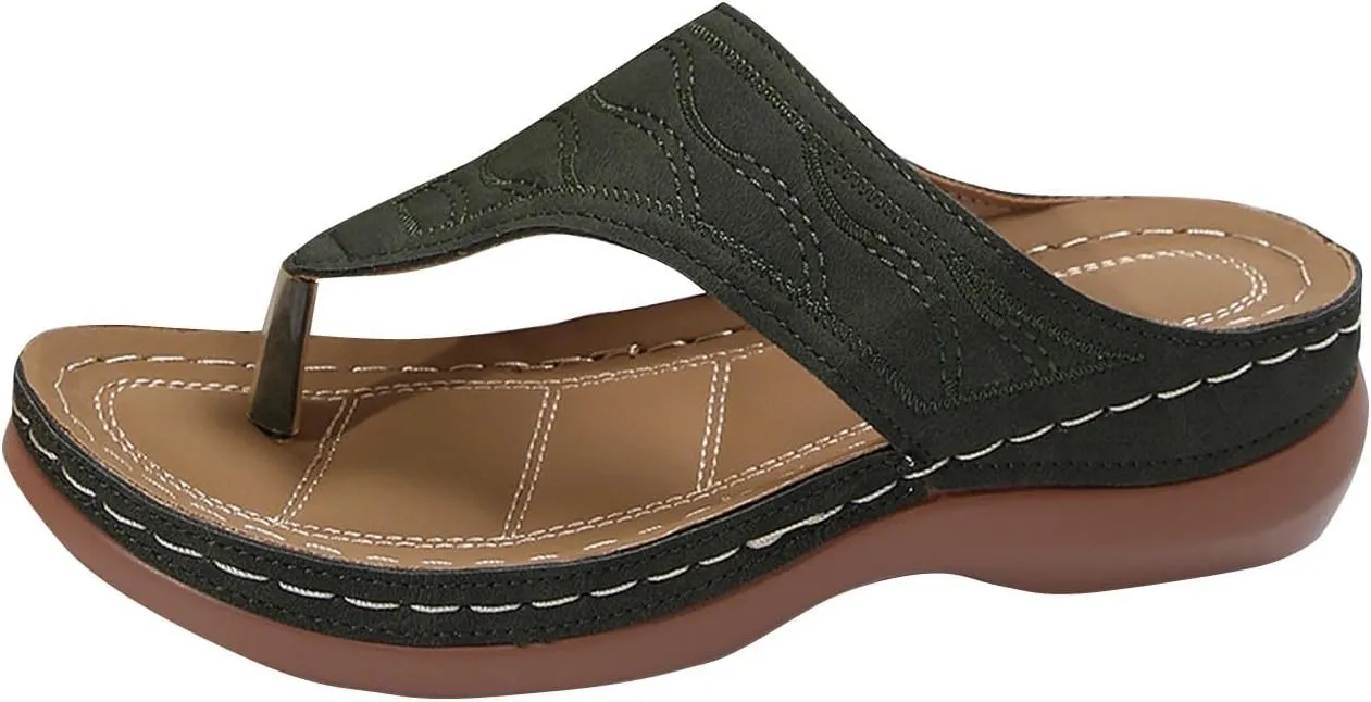 Sandals Women Wedge Shoes - Orthopedic Comfortable Arch Support Platform Womens Summer Dressy Flip Flop Casual Bunion Breathable