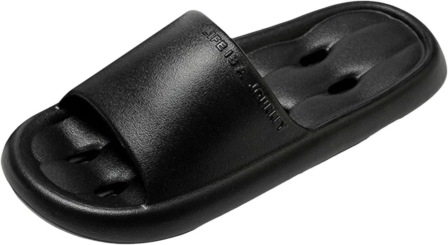 Shower Shoes for Women and Men Massage Pool Slides Soft Cushioned Slip Slides Slippers Fuzzy Arch Leopard Slippers