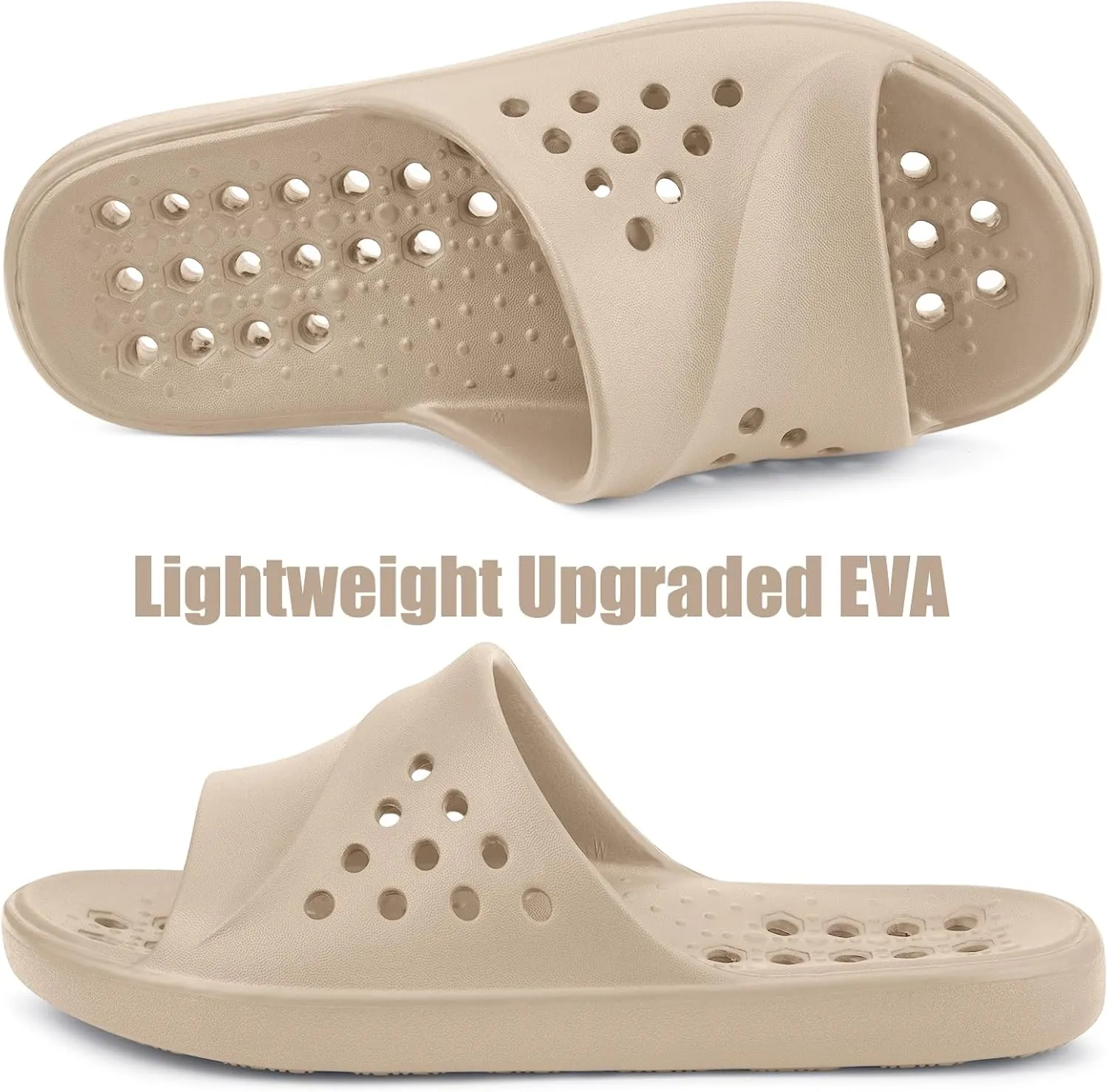 Shower Shoes for Womens Mens Massage Pool Slides with Arch Support Quick Drying Beach Sandals Non Slip Summer Bathroom House Slippers with Drain Holes