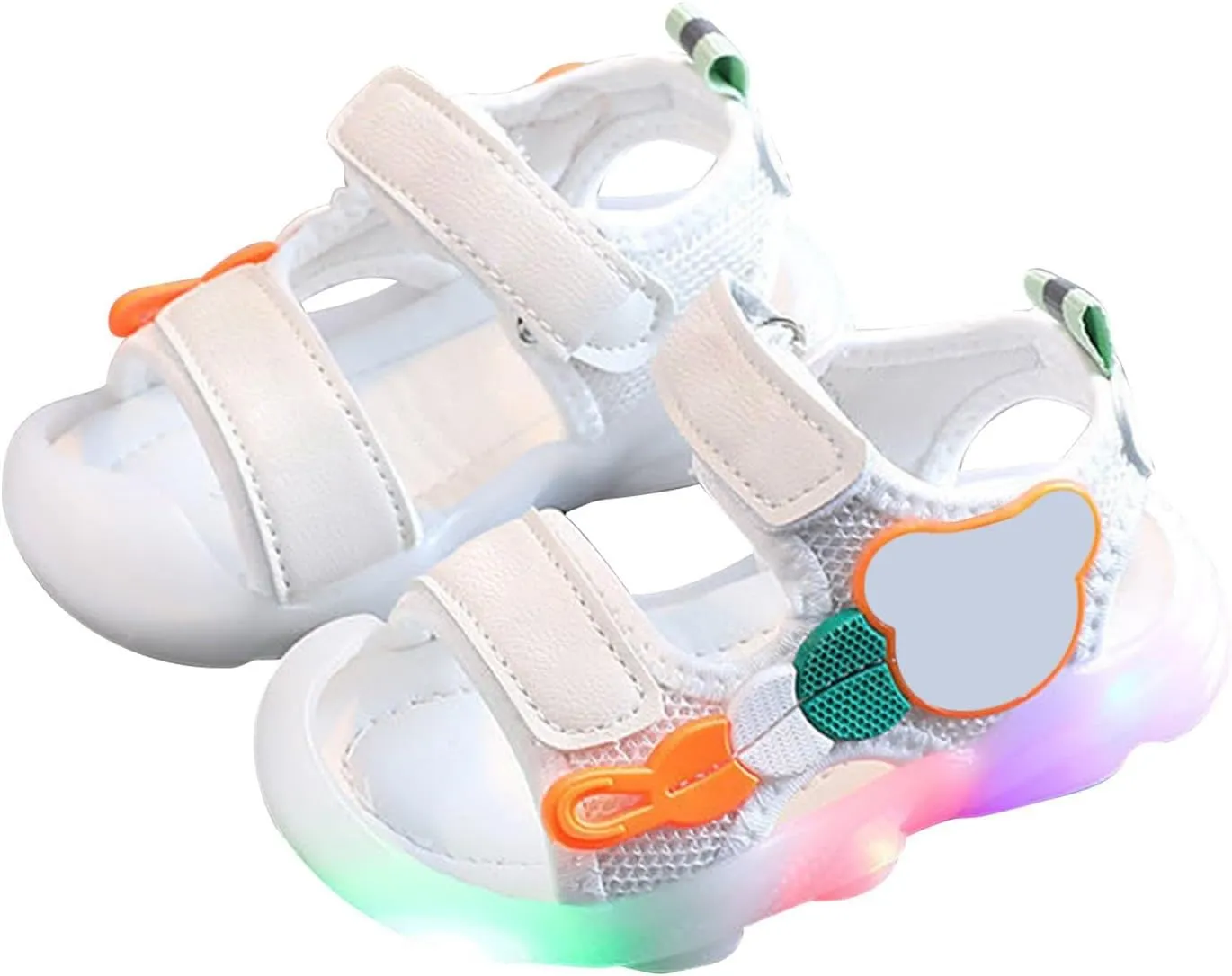 Toddler Girls Boys Light Up Sandals, Lightweight Non Slip Adjustable Strap Open Toe Beach Water Shoes Pool Slippers