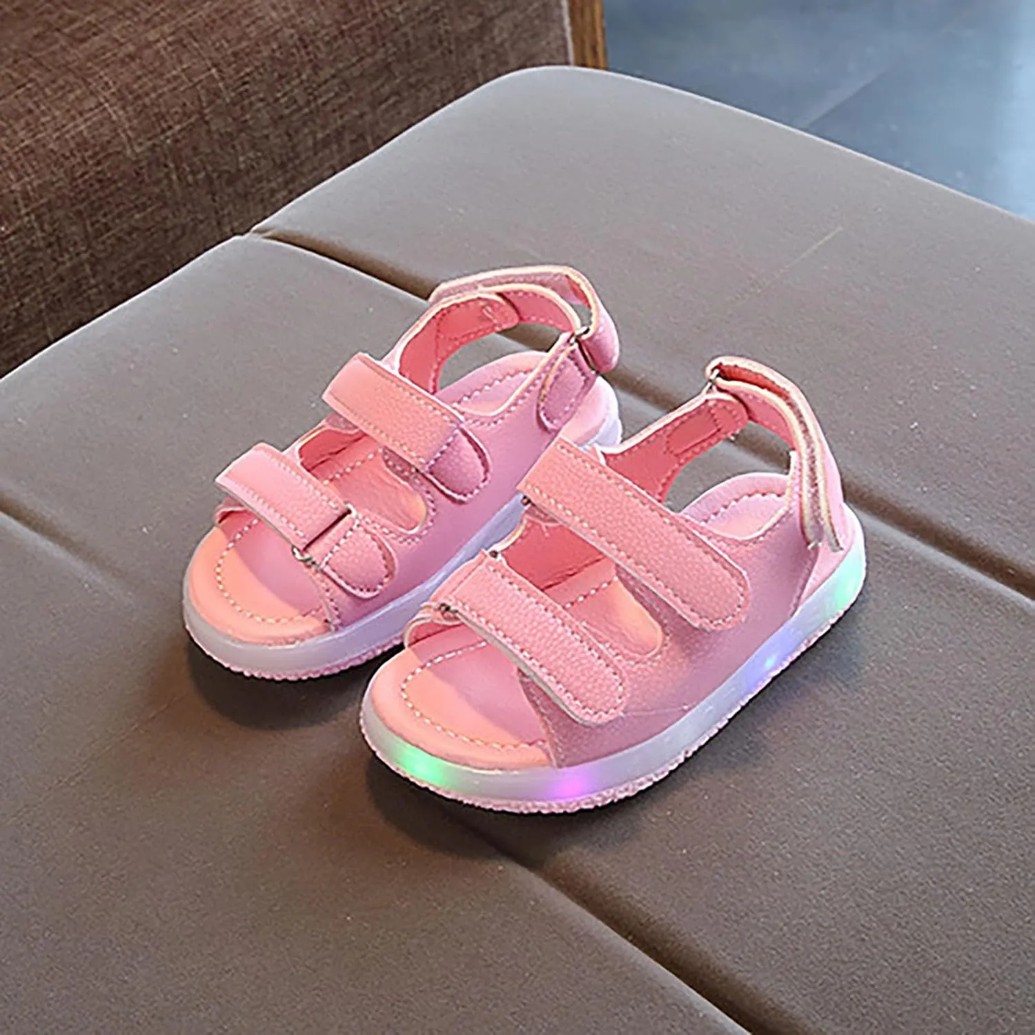 Toddler Infant Unisex Light Up Sports Sandals Lightweight Non Slip Walking Shoes Summer Casual Sandals