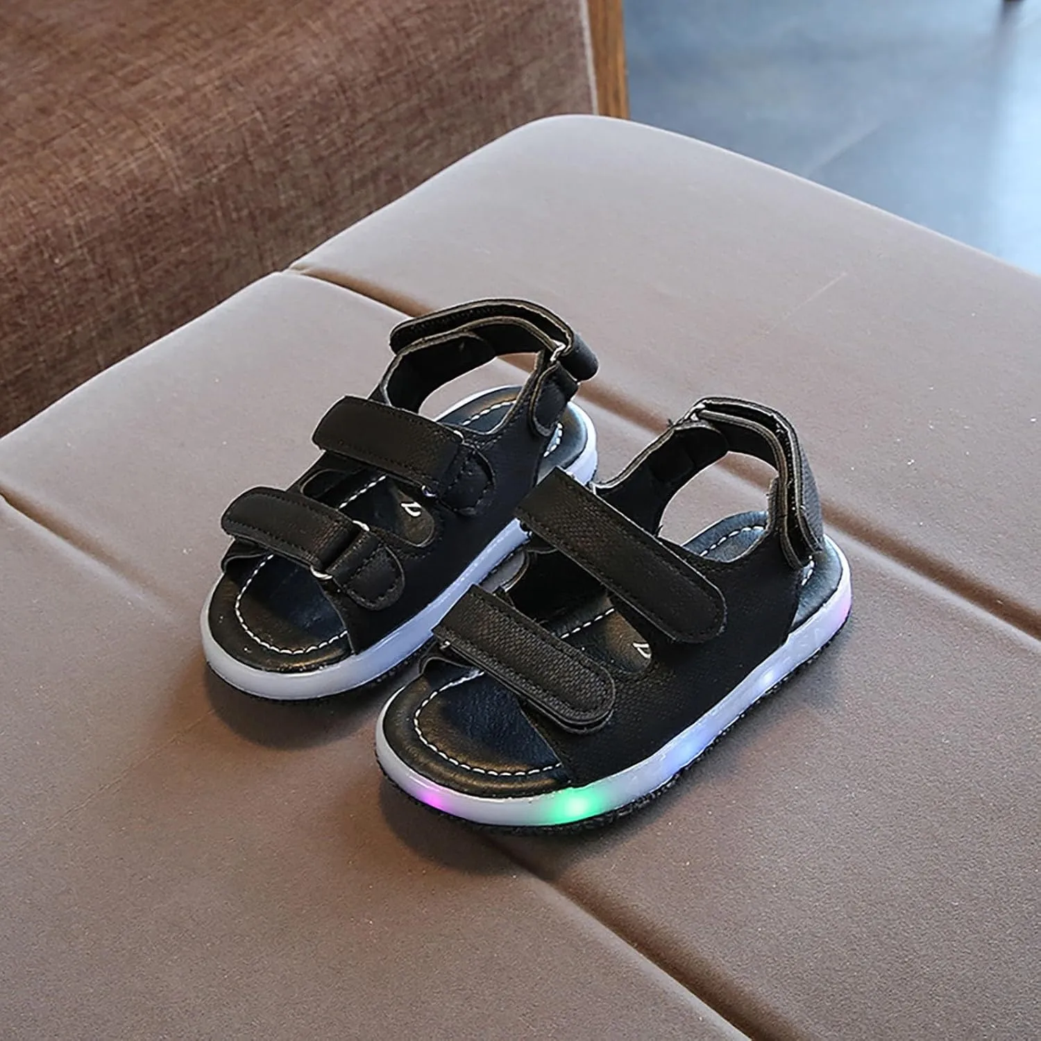 Toddler Infant Unisex Light Up Sports Sandals Lightweight Non Slip Walking Shoes Summer Casual Sandals