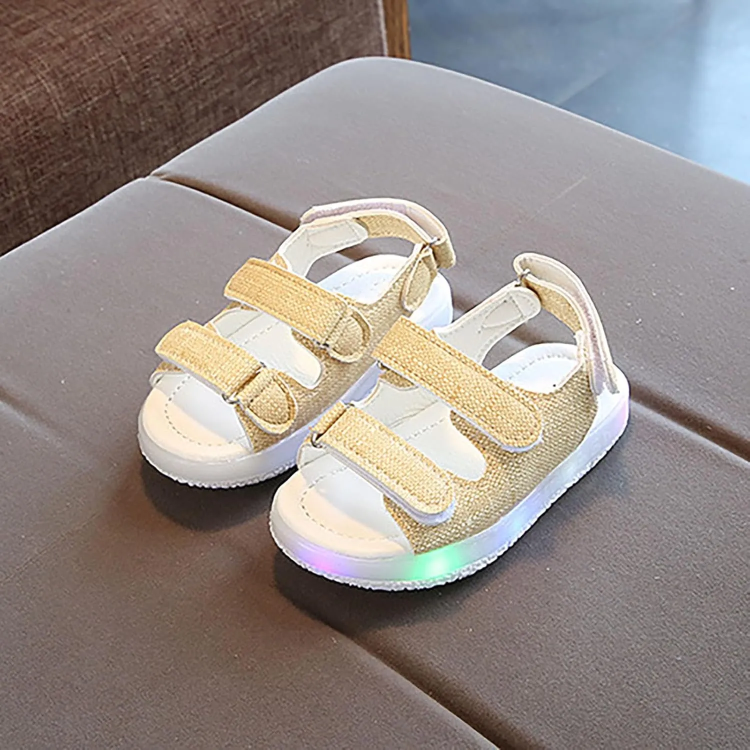Toddler Infant Unisex Light Up Sports Sandals Lightweight Non Slip Walking Shoes Summer Casual Sandals