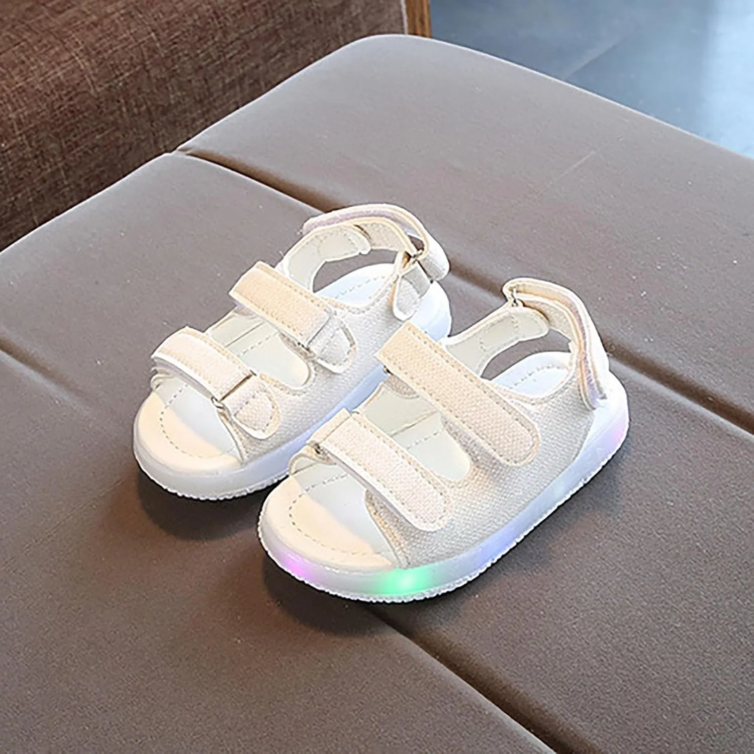 Toddler Infant Unisex Light Up Sports Sandals Lightweight Non Slip Walking Shoes Summer Casual Sandals