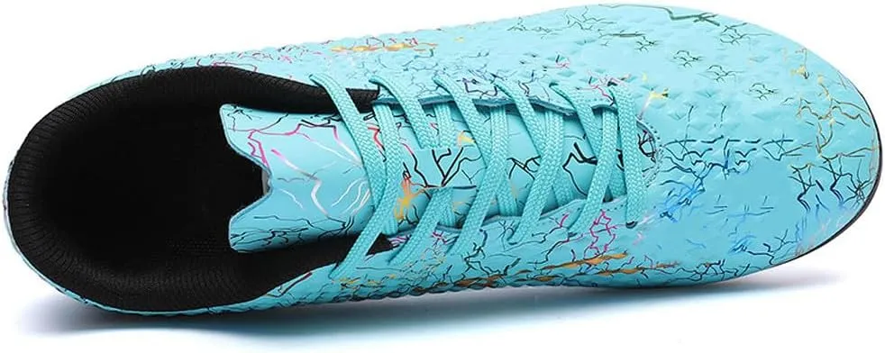 WILTENA Womens Comfy Soccer Cleats Mens Low Top Firm Ground Football Shoes Girls Boys Fashion Outdoor Football Sneakers