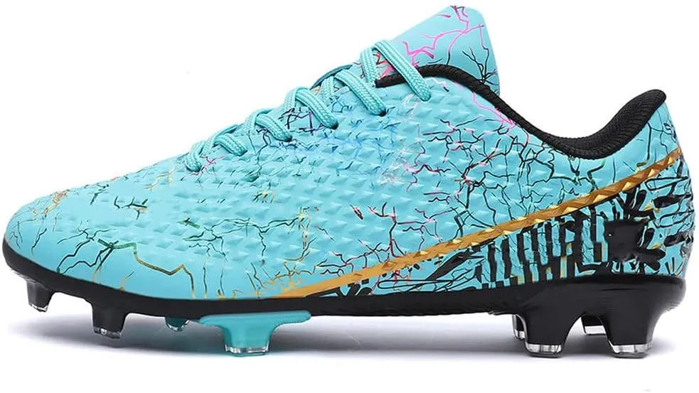WILTENA Womens Comfy Soccer Cleats Mens Low Top Firm Ground Football Shoes Girls Boys Fashion Outdoor Football Sneakers