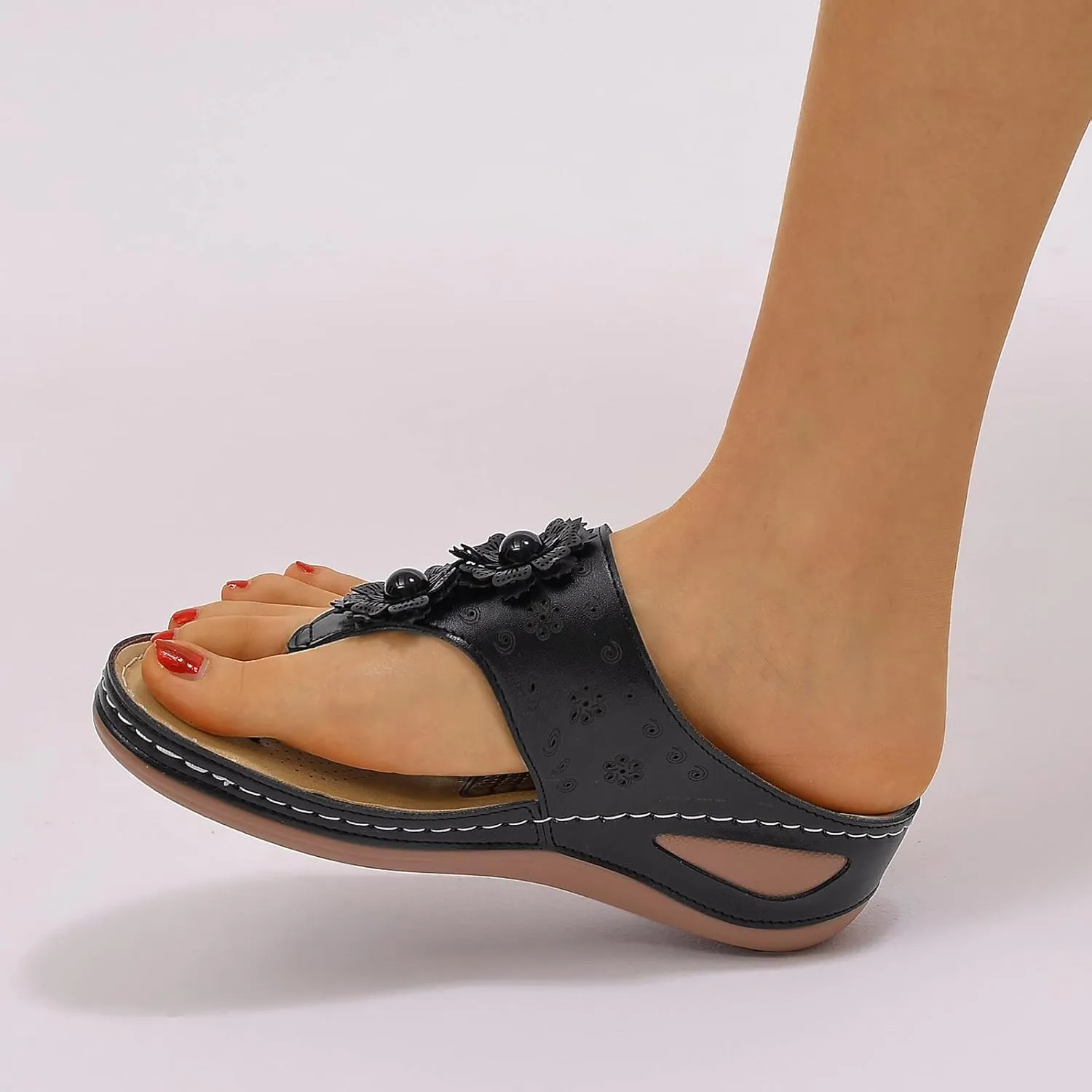 Womens Orthopedic Sandals With Arch Support Summer Casual Flip Flops Adjustable Buckle Beach Walking Shoes Breathable Mesh Quick Dry Sport Sandals Orthopedic Shoes for Women