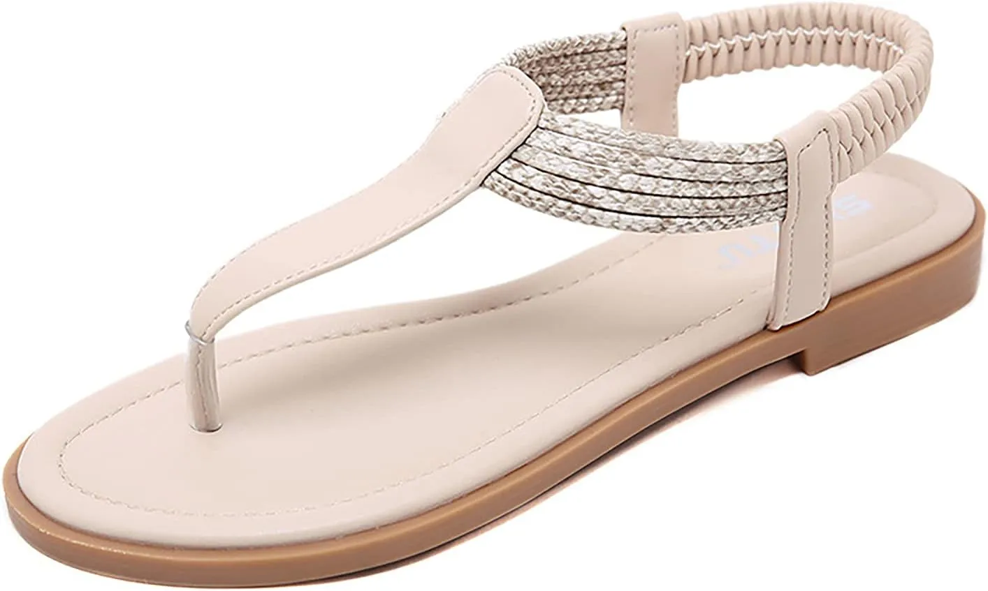 Women's Sandals Elastic T-strap Clip Toe Flip Flops Summer Open Toe Slip On Sandal For Wedding Party Dress Shoes